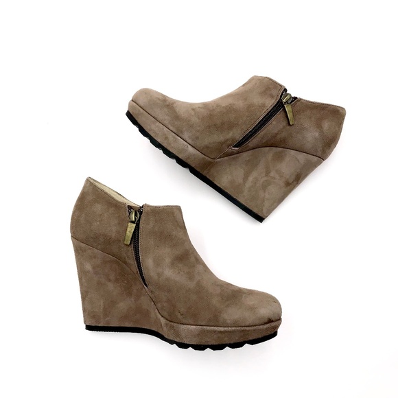 Hobbs of London Shoes - HOBBS London Tan Suede Wedge Booties
